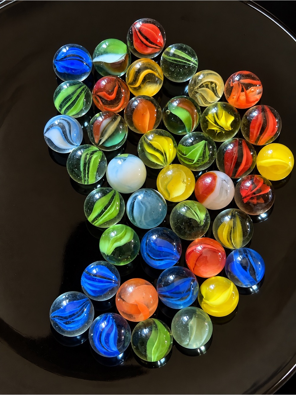 Colorful Glass Marbles Set - Assorted Red, Blue, Green, Yellow, Orange